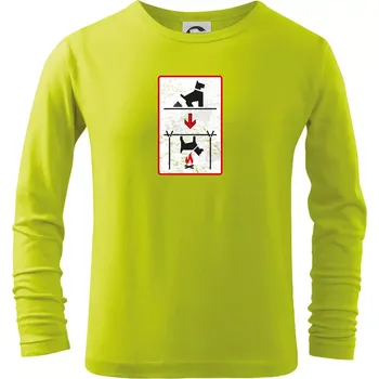Chlapecké tričko Tričko pro odpůrce sraní na chodníku - Triko dětské Long Sleeve - 104-110cm / 3-4 roky ( Limetková )