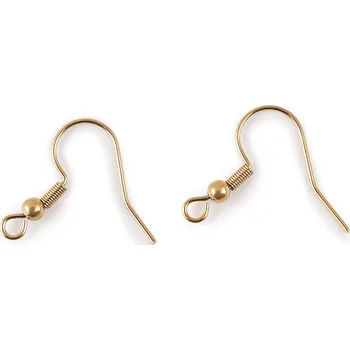 Materiál na výrobu šperku Afroháček s pružinkou a kuličkou z nerezové oceli, malé, zlatá