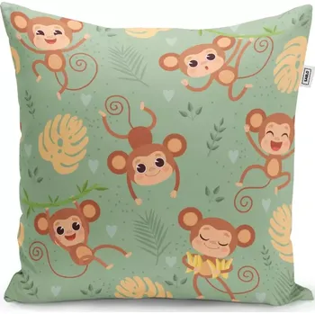 Polštář Sablio Polštář Roztomilé opičky - 40x40 cm