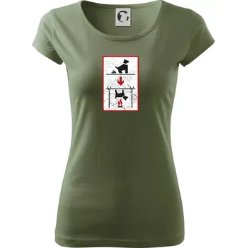 Dámské tričko Tričko pro odpůrce sraní na chodníku - Dámské triko Pure - S ( Khaki )