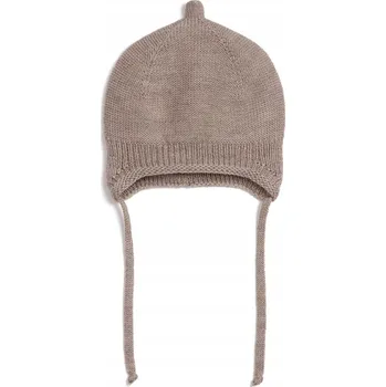 Čepice Čepice dětská zimní merino vlna béžová 6-12 měsíců