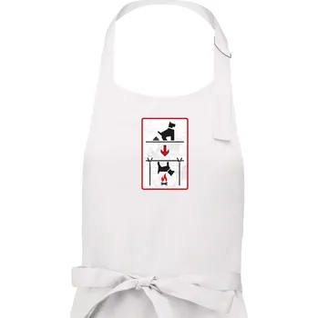 Kuchyňská zástěra Tričko pro odpůrce sraní na chodníku - Pánská zástěra na vaření - Univerzální velikost ( Bílá )