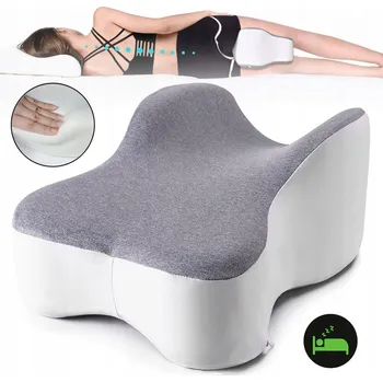 Polštář POLŠTÁŘ POD KOLENA, ORTOPEDICKÝ POLŠTÁŘ NA NOHY K SPANÍ NA BOKU, ŠEDÝ