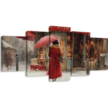 Obraz Dovido 5-dílný obraz kouzlo zimní ulice
