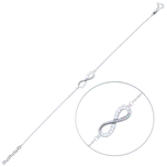 MINET Elegantní zlatý náramek z bílého zlata nekonečno s bílými zirkony Au 585/1000 1,15g JMG0266WSB17