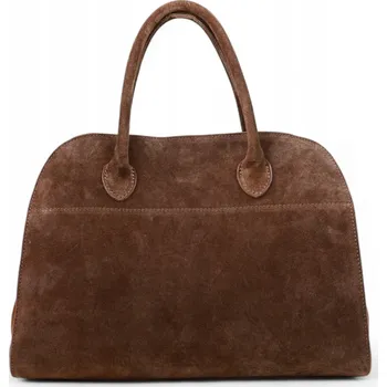 MORANTI kabelka z pravé přírodní semišové kůže - bezbarvá