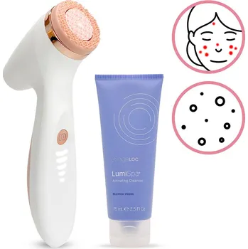 Elektrický čistič pleti Nuskin ageLOC LumiSpa iO Rose Gold pro číštění pleti + čistící gel pro problematickou pleť 100 ml dárková sada STANDARD / AKCE: Plná cena, skladem + prodloužená záruka
