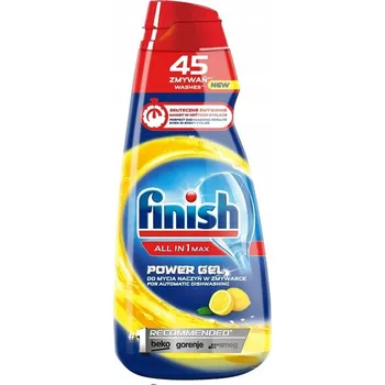 Tableta do myčky Finish Power gel All in 1 Max citron do myčky s příchutí citronu 900 ml, 45 mytí