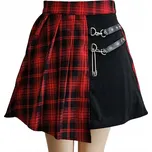 GOTH30 Sexy plisovaná kostkovaná sukně - L