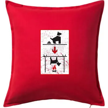 Polštář Tričko pro odpůrce sraní na chodníku - Polštář 50x50 - 50x50 - Pouze potah ( Červená )