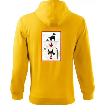 Pánská mikina Tričko pro odpůrce sraní na chodníku - Mikina s kapucí na zip trendy zipper - 3XL ( Žlutá )