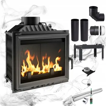 Krbová vložka Litinový krb KRATKI ANTEK Výkon 10 kW, průměr kouřovodu 180 mm, EKOPROJEKT + příslušenství - sada