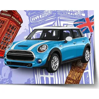 Plakát Sablio Plakát Mini sedan Londýn - 60x40 cm