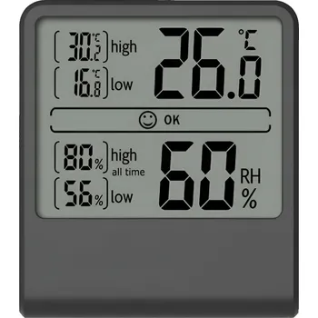 Meteostanice Teploměr GEARZ POKOJOVÝ PŘESNÝ BEZDRÁTOVÝ VLHKOMĚR černý