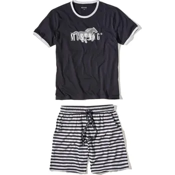 Pánské pyžamo MUSTANG Pánské bavlněné pyžamo ILAN černá/šedá - tričko + šortky M 4259_6000.583