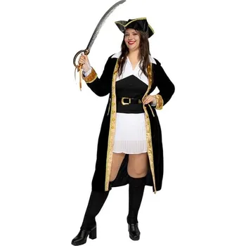 Karnevalový kostým Funiglobal - Deluxe plus size kostým pirát pro ženy - Koloniální Kolekce - XXXL