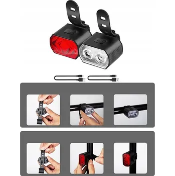 Cyklosvítilna LED SVĚTLO NA KOLO USB PŘEDNÍ ZADNÍ SADA