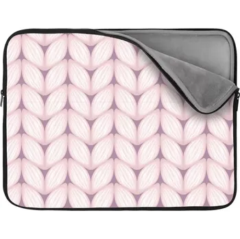 pouzdro na notebook Sablio Obal na notebook Bledě růžové pletení - 17"