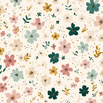 Počesaná teplákovina Takoy 300g mini květiny Romantické odpoledne