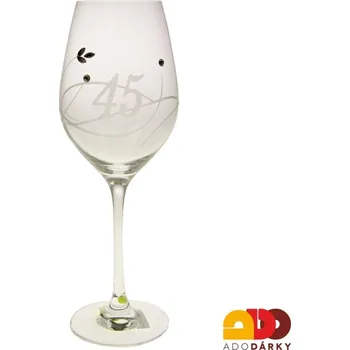 Sklenice Jubilejní sklenice swarovski "45" (Sklenice s číslem zdobená komponenty swarovski)