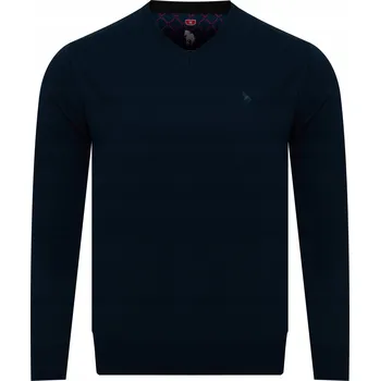 Pánský svetr Pánský svetr klasický vlněný elegantní pohodlný - V 501 LACIVERT dárek