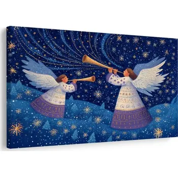 Vánoční dekorace Dovido Obraz vánoční andělé v zimní noci