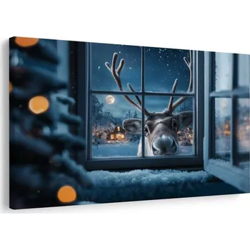 Vánoční dekorace Dovido Obraz nakukující vánoční sob