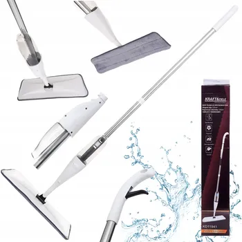 Mop s rozprašovačem 350 ml, 118 cm, mikrovlákno, na suchý zip, otočná hlava 360°