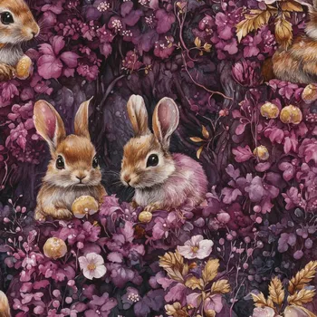 Funkční úplet na trička 210 g lesní zajíčci