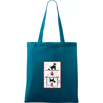 Tričko pro odpůrce sraní na chodníku - Taška bavlněná - 42 x 38 cm ( Petrolejová )