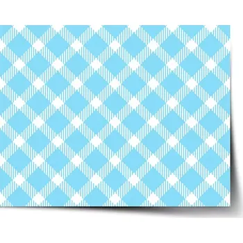 Plakát Sablio Plakát Modrobílé čtverce - 60x40 cm