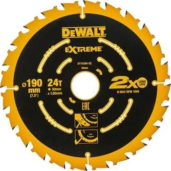 Pilový kotouč DEWALT Pilový kotouč na dřevo, 190mm, 24 zubů