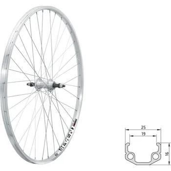 Zapletené kolo Kellys | Zapletené kolo zadní KLS EVENT V-brake R, 28", silver