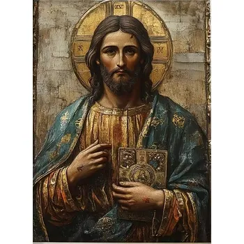 Obraz Diamantová Mozaika Ježíš Ikona Pravoslavná 30x40 Cm Kreativní Diamanty