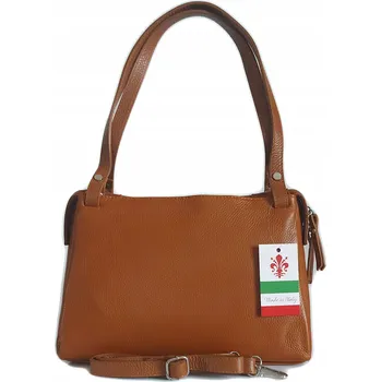 Kabelka Hnědá kufřík z pravé kůže Vera Pelle