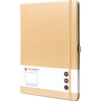 Ledvinka Peterson Zápisník B5 s tečkovaným potiskem a elastickým zapínáním Barva: Béžová