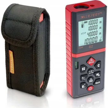 Měřící laser LASEROVÝ DÁLKOMĚR DIGITÁLNÍ MĚŘIČ VZDÁLENOSTI MILESEEY S2 - 60 METRŮ LCD