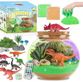 Obraz Kreativní sada terária s dinosaury DIY LED lampička s dálkovým ovládáním