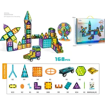 ostatní stavebnice Mamido Magnetická stavebnice 168 dílů Diamond 4D MT1238