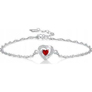 Náramek STŘÍBRNÝ NÁRAMEK 925 POVRCHOVĚ UPRAVENÝ RHODIEM - SRDCE