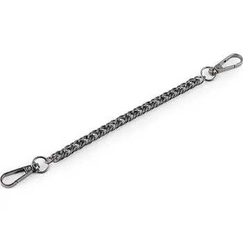 Řetízek / ucho na kabelku s karabinou délka 21,5 cm, malé, 3 nikl černý