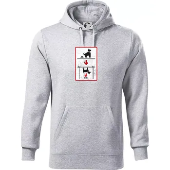 Pánská mikina Tričko pro odpůrce sraní na chodníku - Mikina pánská Cape s kapucí - XL ( Světlešedý Melír )