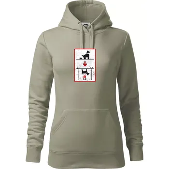 Dámská mikina Tričko pro odpůrce sraní na chodníku - Mikina dámská Cape s kapucí - S ( Light khaki )