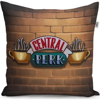 Polštář Sablio Polštář Seriál přátelé CENTRAL PERK Cihly - 50x50 cm