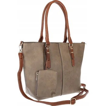 Kabelka Dámská kabelka Shopper Prostorná A4 módní velká taška aktovka 0702 Béžová