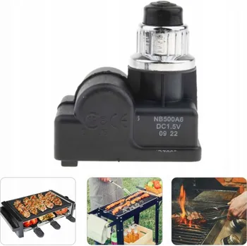 Příslušenství pro gril 1,5V GRILOVACÍ GENERÁTOR AA BATERIE TLAČÍTKO ZAPALOVAČ PLYNOVÝ GRIL ČERNÝ 6 VÝSTUPŮ