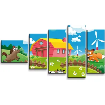 Obraz Sablio Obraz - 5-dílný Farma - 100x60 cm