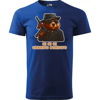 Sablio Tričko s potiskem Oi oi oi obbrito bondito - Italian Brainrot - modré 2XL