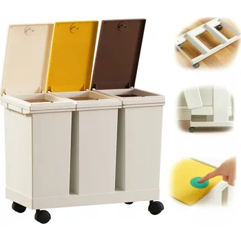 Odpadkový koš Koš na tříděný odpad 3v1 K&M 60 l