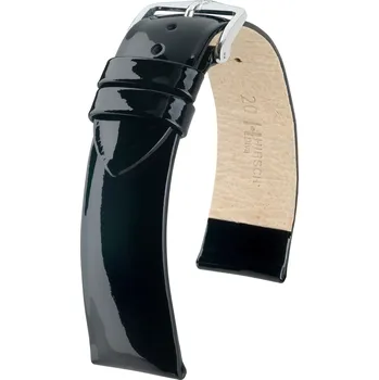 Řemínek na hodinky Kožený řemínek Hirsch Diva M 01536151-2, černý, teletina, délka M, Quick Release - 20 mm